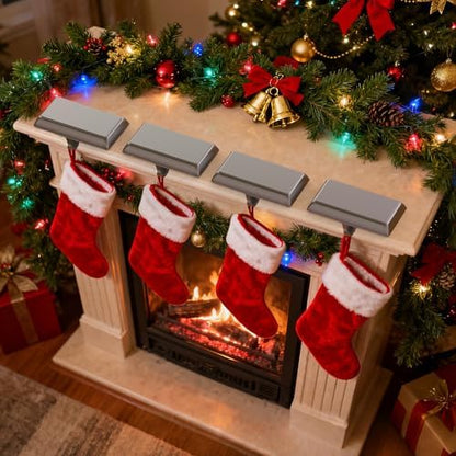 GloTika Christmas Stocking Holders for Mantle Set of 6, Heavy Duty