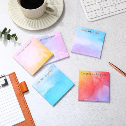 12 Pcs Funny Sticky Notes, Snarky Cute Note Pads for Work,Lovely Style