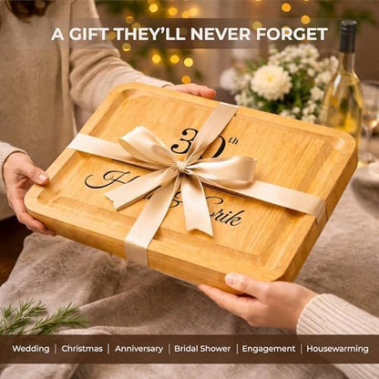 Personalized Bamboo Charcuterie Board with Drawer & Utensils – Custom