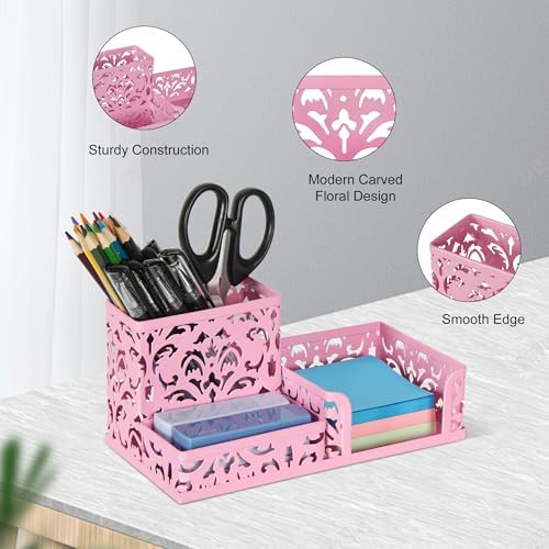 EasyPAG Desk Organizer 3 Compartment Pen Holder for Desk Office