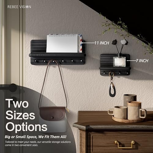 Rebee Vision Key Holder Wall Mount with 6 Key Hooks for Entryway