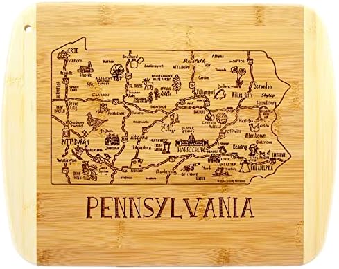 Totally Bamboo A Slice of Life Pennsylvania Engraved Map Cutting Board