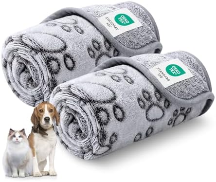 Luciphia Fluffy Paw Print Dog Blanket Large/Medium/Small, Soft Fleece