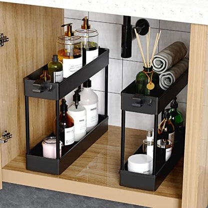 SPACEKEEPER Slim Rolling Storage Cart, 4 Tier Bathroom Cart