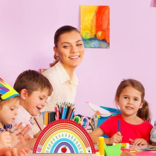 Faccito Wooden Rainbow Pencil Holder Rainbow Teacher Appreciation