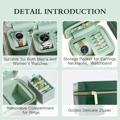 TAIMY Watch Jewelry Travel Case for Men and Women, 1 Slot Watch Pouch