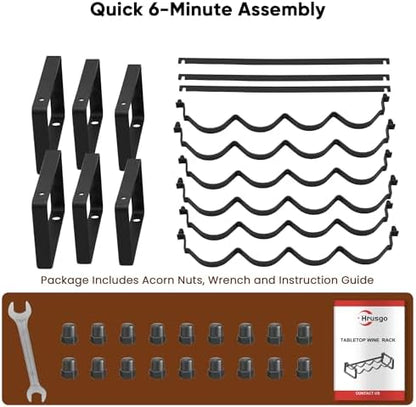 12 Bottles Wine Rack for Countertop – Stackable Freestanding Wine