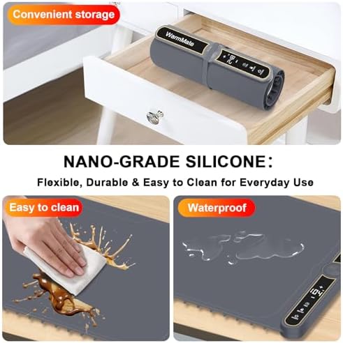 Warming Mat for Food, Upgrade Rapid Heating System, Roll-Up Design