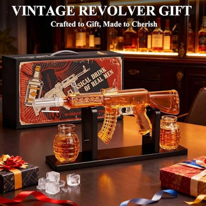 Gun Decanter, AK47 Whiskey Decanter Sets for Men, 25oz Capacity Gun
