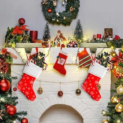 Palonu 4 Pcs Christmas Bronze Stocking Holders, Heavy Duty Mantle