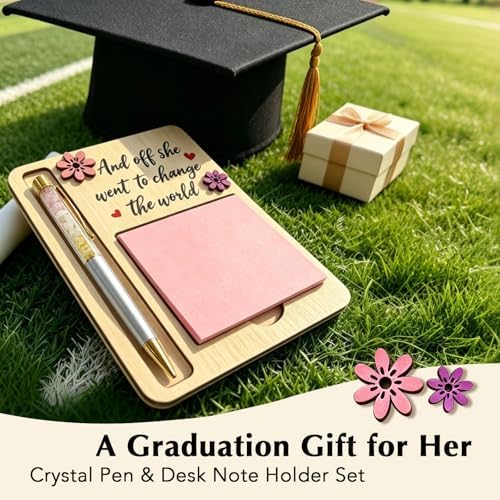 Crystal Pen Gift for Women, Inspirational Desk Pen with Rose Quartz