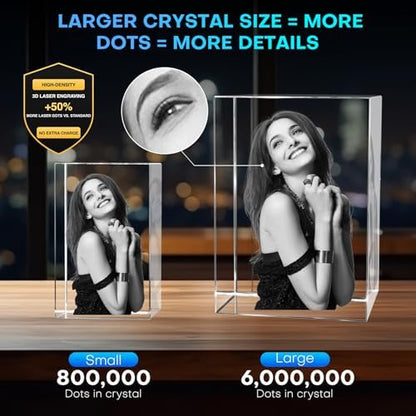 Custom 3D Crystal Photo –Custom Gift Anniversary - Couple