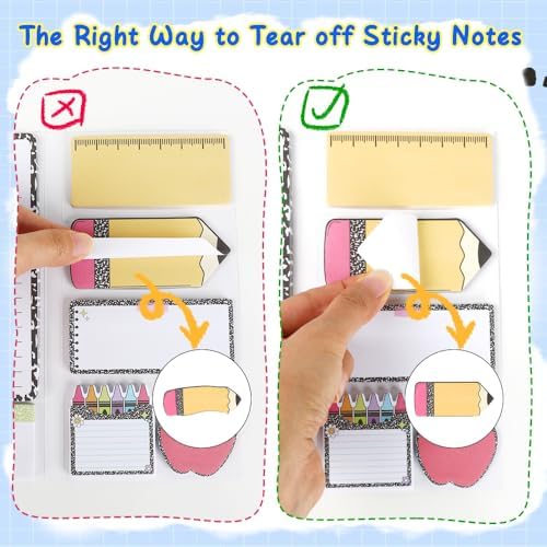Teacher Post It Notes,Back to School Note Pads Gift for Teacher