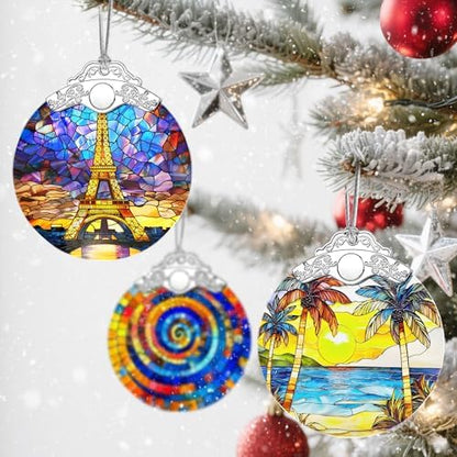 Christmas Ornaments: Stained Glass Ornament, Christmas Tree Ornament