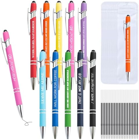 30 Pcs Funny Sarcastic Pens - 10 Set Ballpoint Pens with Refills &