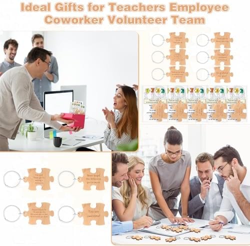 Team Employee Gifts Appreciation Thank You Wooden Puzzle Piece