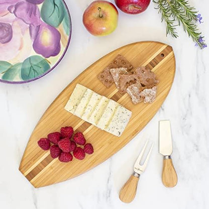 Totally Bamboo Lil Surfer Small Surfboard Cutting Board, 14.5 x 6 in
