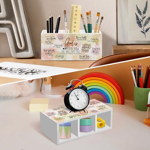 Religious Bible Gifts Pen Holder for Desk Women, Christian Religious
