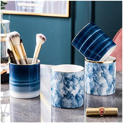 Ceramic Pen Holder Stand Cup Pencil Organizer Makeup Brush Holders for