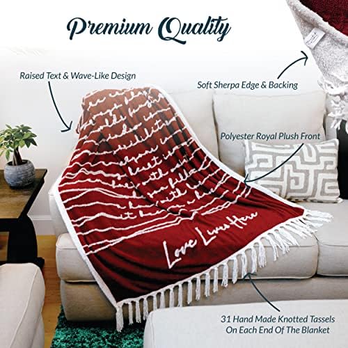 Pavilion Gift Company - Love Lives Here 50" x 60" Luxury Sherpa Tassel