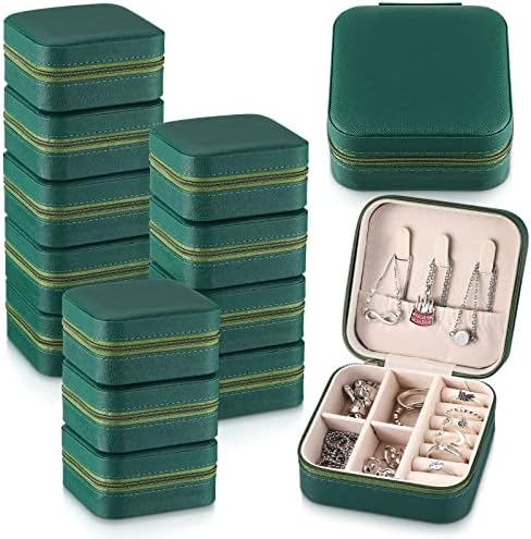Yinkin 12 Pcs Mini Travel Jewelry Case Bridesmaid Proposal Gift Boxes