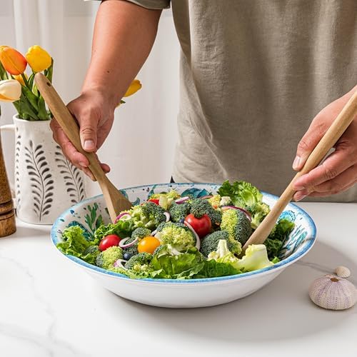 LEHAHA Extra larger Melamine serving bowl set, Coastal 13.75 Inch