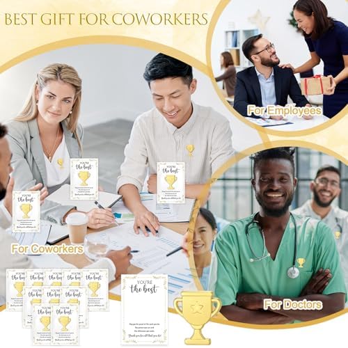 20 Sets Employee Appreciation Gifts Bulk, Trophy Pins,Star