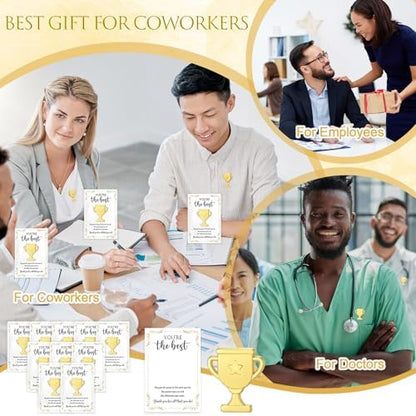 20 Sets Employee Appreciation Gifts Bulk, Trophy Pins,Star