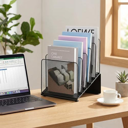 LEKETREE File Organizer for Desk, File Folder Organizer with 5-Section