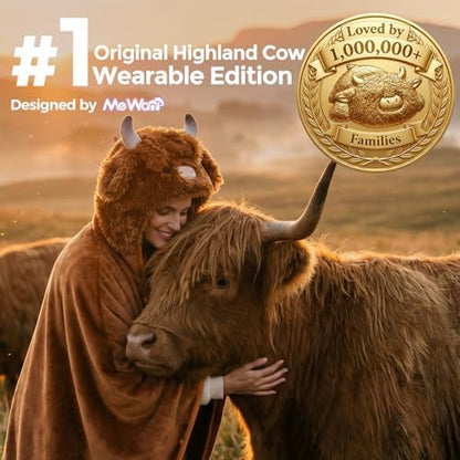 Mewaii Highland Cow Gifts Wearable Blanket Hoodie Soft Highland Cow