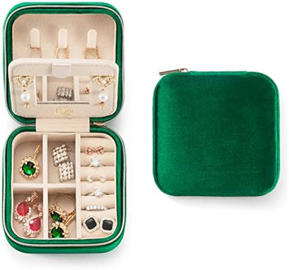 ZPROW Plush Velvet Travel Jewelry Case, Organizer, Box, Small Case for