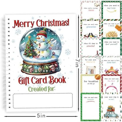Merry Christmas Gift Card Holder Book - DIY Spiral-Bound with