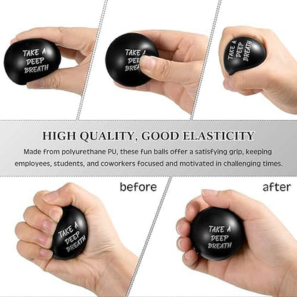 Yeaqee 30 Set Motivational Balls Bulk for Adults Relief Gifts, Black