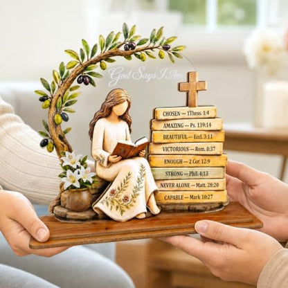 God Says I Am Christian Table Decor, Christian Gifts for Women