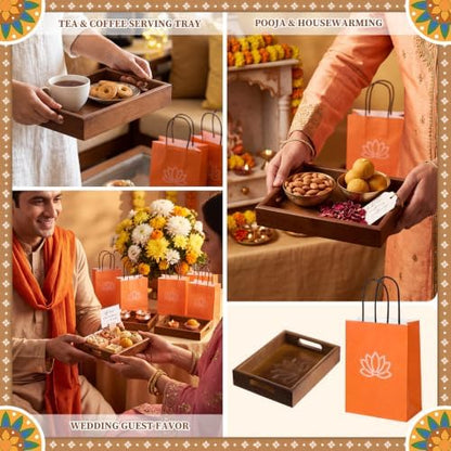 Novabright 10 Set Indian Return Gifts for Pooja Diwali Lotus Trays and
