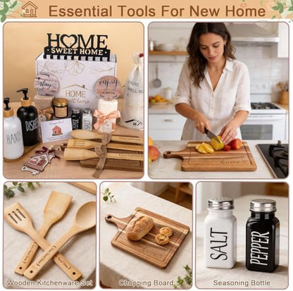 House Warming Gifts New Home, 19pcs New Home Gift Basket For