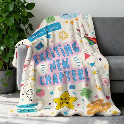 New Beginnings Gifts for Women, Inspirational Goodbye Gift Blanket