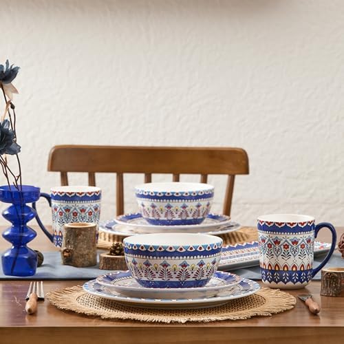 Bico Boho Totem Dinner Plates Set of 4, 11 In Ceramic Plates