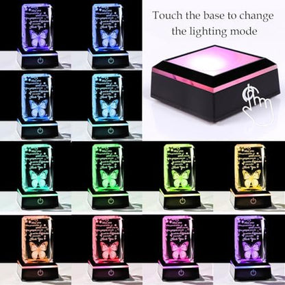 Movdyka 3D Crystal Thank You Butterfly Gifts for Women Men Glass