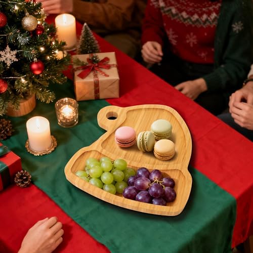 TJ POP Christmas Hat Bamboo Serving Platter - Santa Hat-Shaped Holiday