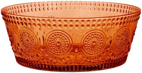 Vintage-Inspired Codi Glass Serving Bowl, 7" x 2.75", Umber