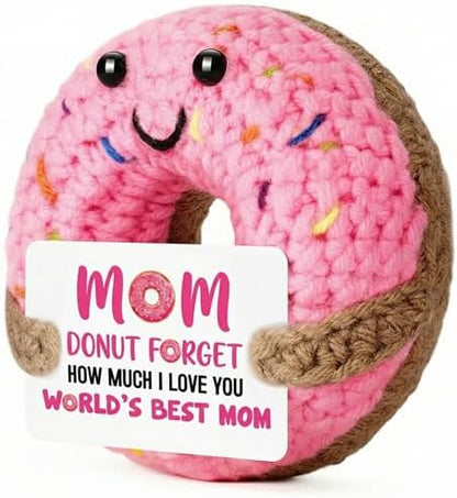 Handmade Crochet Donut Plush for Mom Sweet Emotional Support Gift