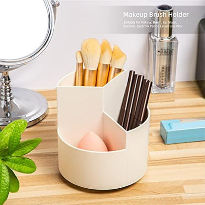 Desk Pencil Pen Holder, 3 Slots 360-Degree Spinning Organizers