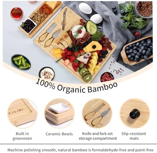 Charcuterie Boards Set, Large Cheese Board Set with Accessories