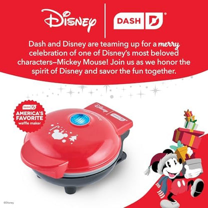 Disney | Dash Mickey Santa Hat Mini Waffle Maker, Ceramic Nonstick
