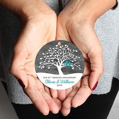 Andaz Press Personalized Round Metal Keepsake Christmas Ornament Gift