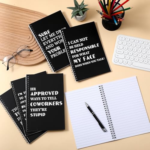 Yeaqee 6 Pcs Christmas Employee Gifts Funny Notepads, Funny, Spiral