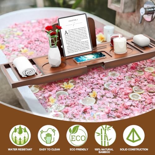 Banlilu Bathtub Tray - Bath Tray Expandable - Bath Tub Tray Table for