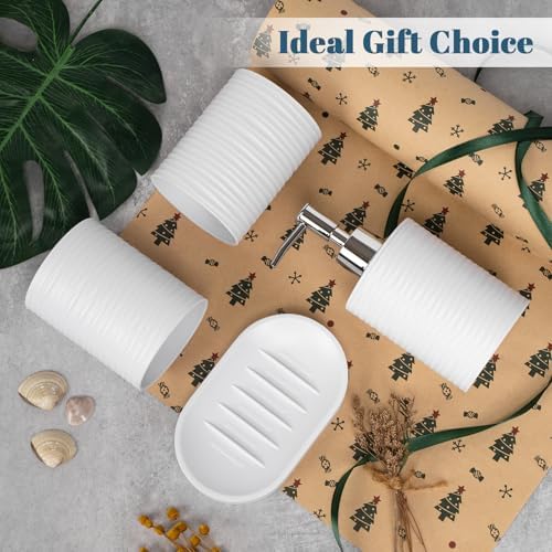 Plastic Bathroom Accessories Set 4Pcs, White Bathroom Accessory Set