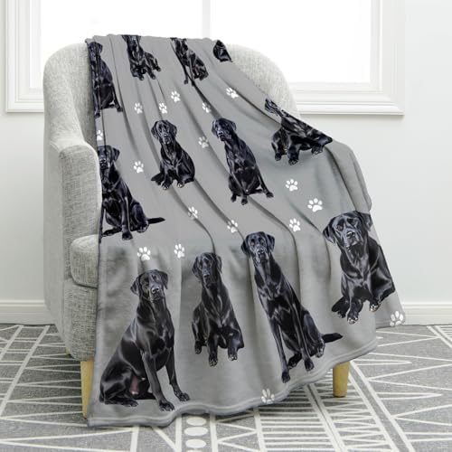 Jekeno Labrador Retriever Gifts Blanket, Black Lab Dog Decor 50"x60"